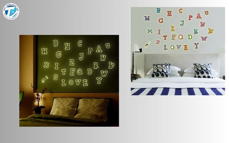 Decal chữ dán tường phản quang